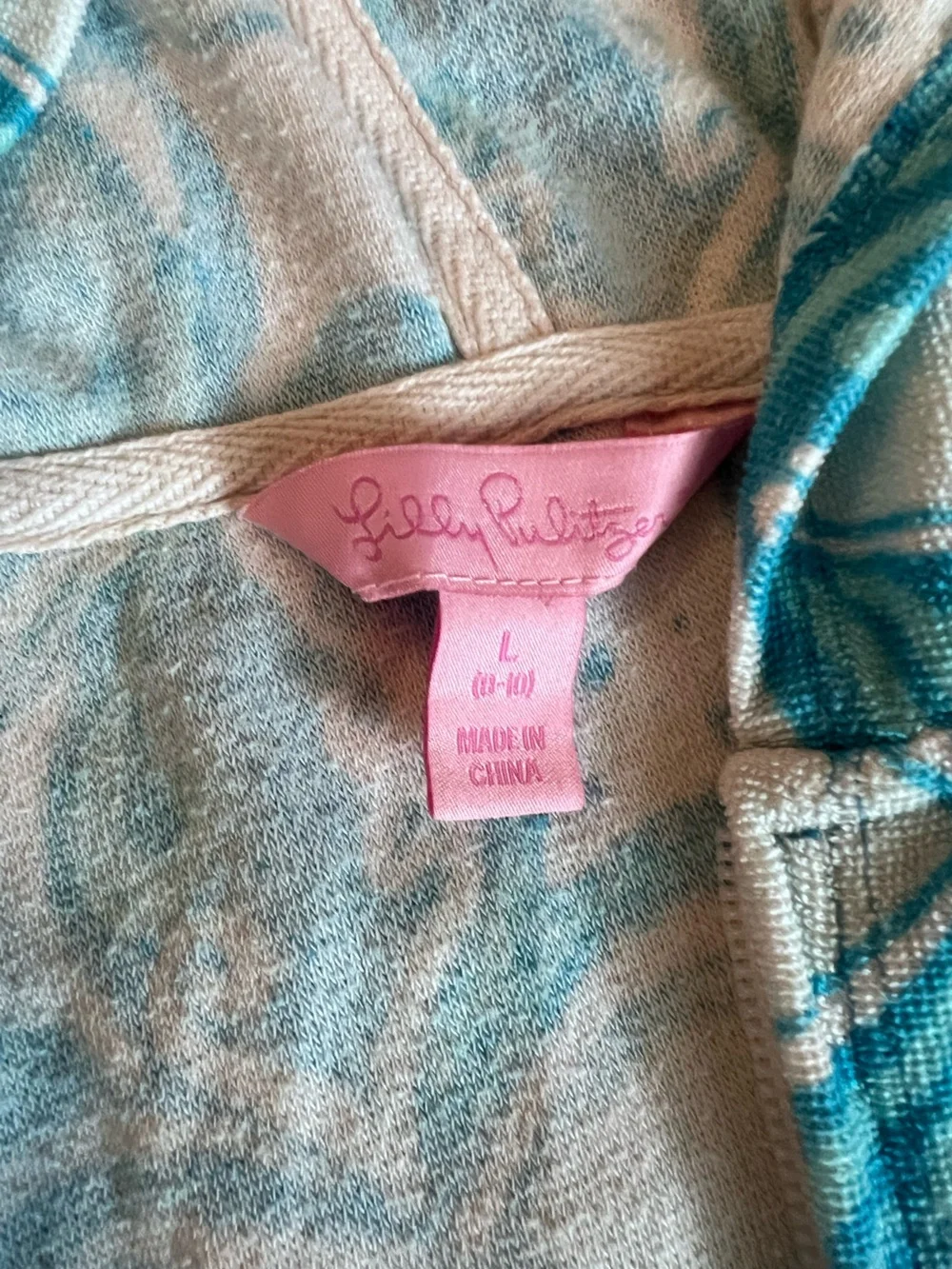 Lilly Pulitzer Blue & White Kids Hooded Swim Cover-Up